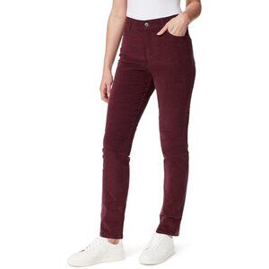 NEW Well Worn Women's 16 High Rise Corduroy Pants Burgundy Straight Leg